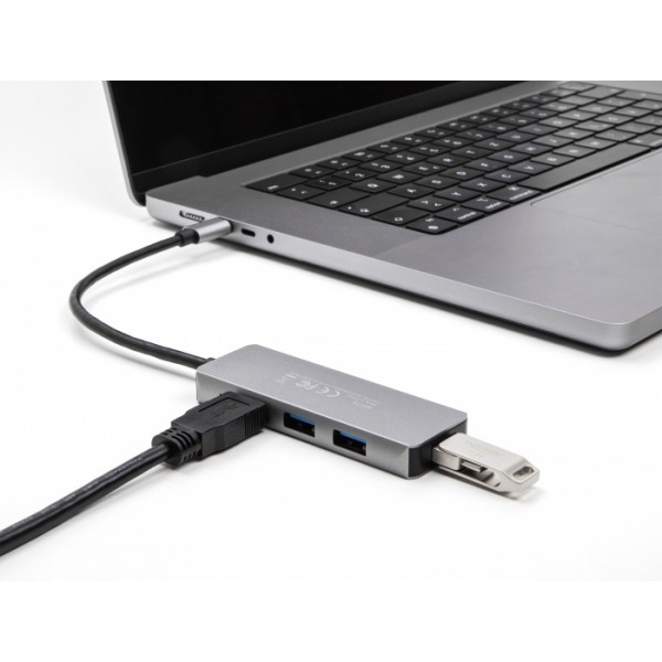 DELOCK USB-C hub 63173, 4x USB 3.2 Gen 1 θύρες, 5Gbps, γκρι DELOCK USB-C hub 63173, 4x USB 3.2 Gen 1 θύρες, 5Gbps, γκρι