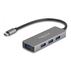 DELOCK USB-C hub 63173, 4x USB 3.2 Gen 1 θύρες, 5Gbps, γκρι