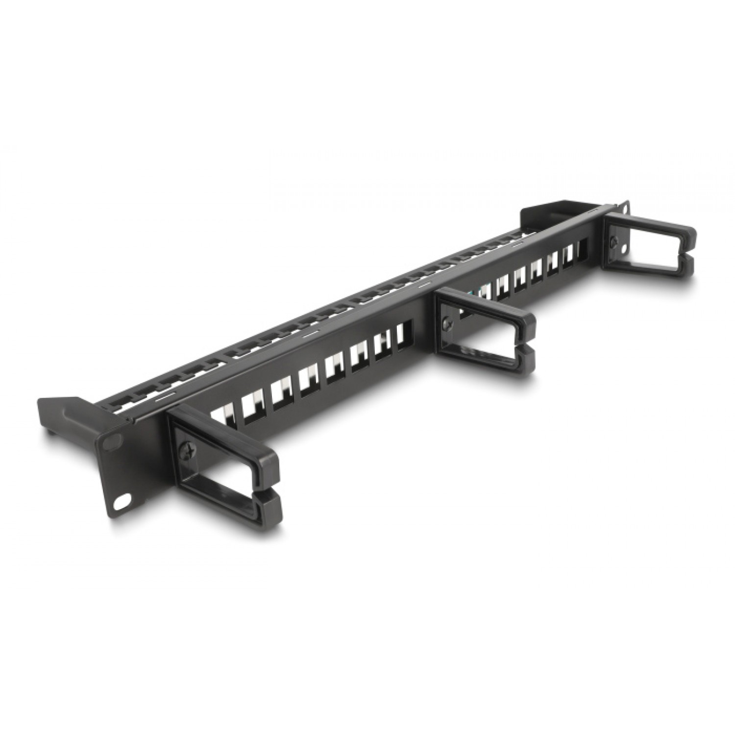 DELOCK Keystone patch panel 66237, 19"/1U, 16x ports, 3x γάντζοι, μαύρο DELOCK Keystone patch panel 66237, 19"/1U, 16x ports, 3x γάντζοι, μαύρο