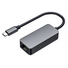 POWERTECH αντάπτορας USB-C σε RJ45 PTH-080, 10M/100M/1000M/2.5G, γκρι