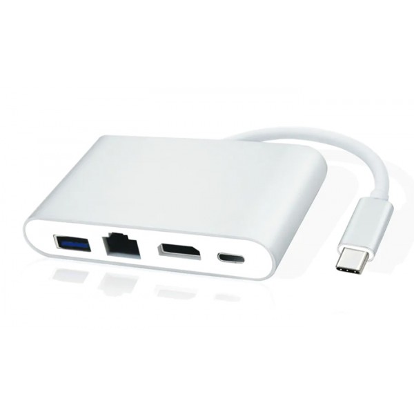 POWERTECH docking station PTH-085, 4 θυρών, USB-C, 100W PD, 4K, γκρι POWERTECH docking station PTH-085, 4 θυρών, USB-C, 100W PD, 4K, γκρι