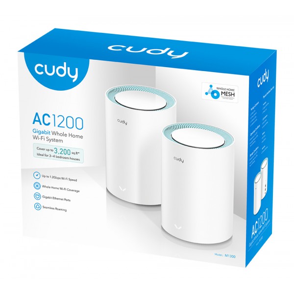 CUDY Wi-Fi mesh system M1300, AC1200, gigabit, dual band, V2.0, 2τμχ