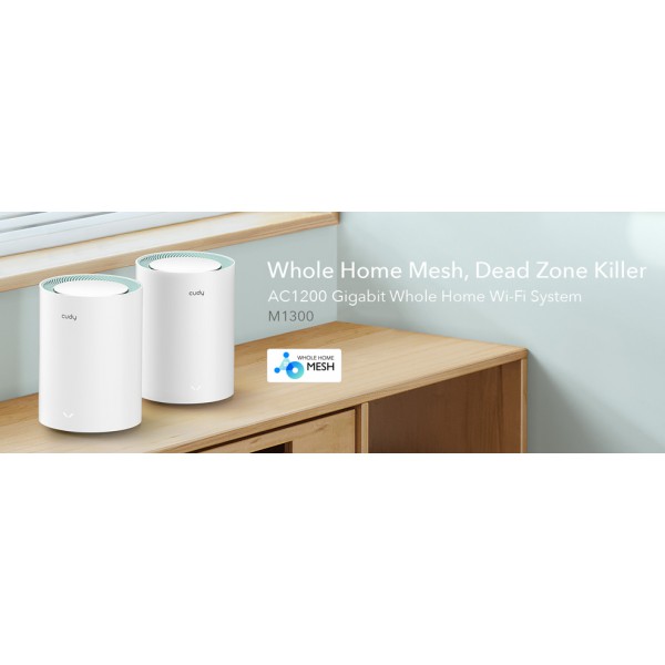 CUDY Wi-Fi mesh system M1300, AC1200, gigabit, dual band, V2.0, 2τμχ