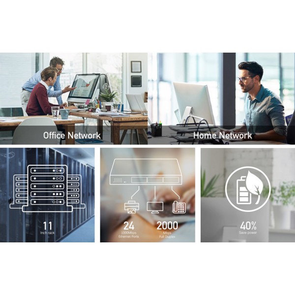 CUDY Ethernet switch GS1024, 24-port Gigabit, VLAN, V2.0 CUDY Ethernet switch GS1024, 24-port Gigabit, VLAN, V2.0