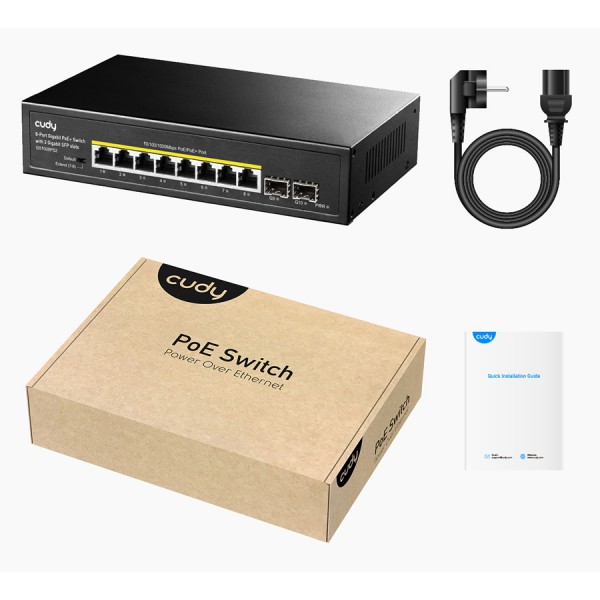 CUDY PoE+ switch GS1008PS2, 8-port PoE+, 2x SFP, 120W, V1.0 CUDY PoE+ switch GS1008PS2, 8-port PoE+, 2x SFP, 120W, V1.0