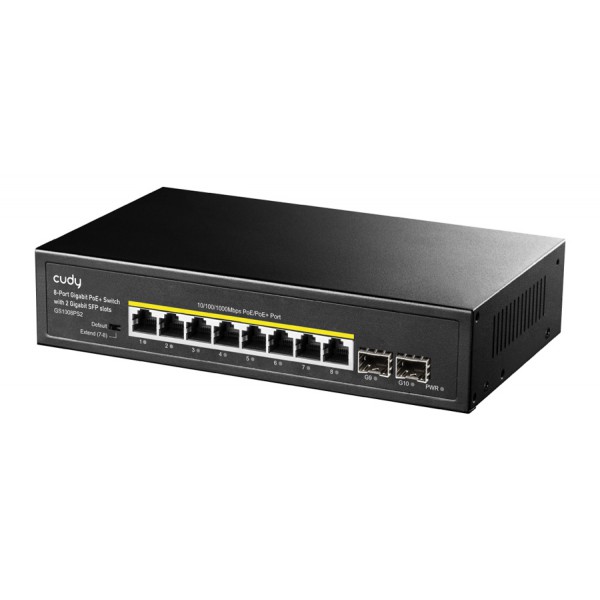 CUDY PoE+ switch GS1008PS2, 8-port PoE+, 2x SFP, 120W, V1.0 CUDY PoE+ switch GS1008PS2, 8-port PoE+, 2x SFP, 120W, V1.0