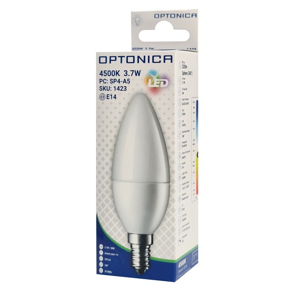 OPTONICA LED λάμπα candle C37 1423, 3.7W, 4500K, E14, 320lm OPTONICA LED λάμπα candle C37 1423, 3.7W, 4500K, E14, 320lm