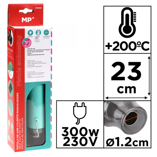 MP πιστόλι θερμού αέρα PM932, 300W, μπλε MP πιστόλι θερμού αέρα PM932, 300W, μπλε