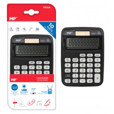 MP αριθμομηχανή PE026, ηλιακό & μπαταρίες, 10 ψηφία, μαύρη