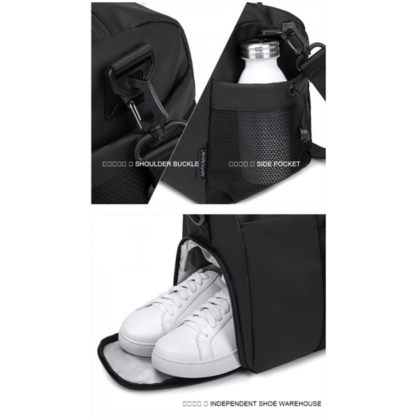 ARCTIC HUNTER τσάντα ταξιδίου LX00537 με θήκη παπουτσιών, 25L, μαύρη ARCTIC HUNTER τσάντα ταξιδίου LX00537 με θήκη παπουτσιών, 25L, μαύρη