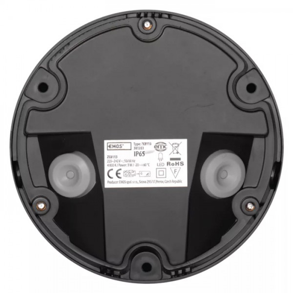 EMOS LED φωτιστικό τοίχου ZC0113, 3W, 100lm, 4000K, IP65, Φ135mm, γκρι EMOS LED φωτιστικό τοίχου ZC0113, 3W, 100lm, 4000K, IP65, Φ135mm, γκρι