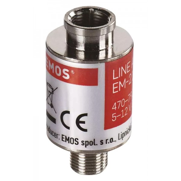 EMOS ενισχυτής σήματος DVB-T/T2 J5709, UHF 470–790MHz, 20dB, F connector EMOS ενισχυτής σήματος DVB-T/T2 J5709, UHF 470–790MHz, 20dB, F connector