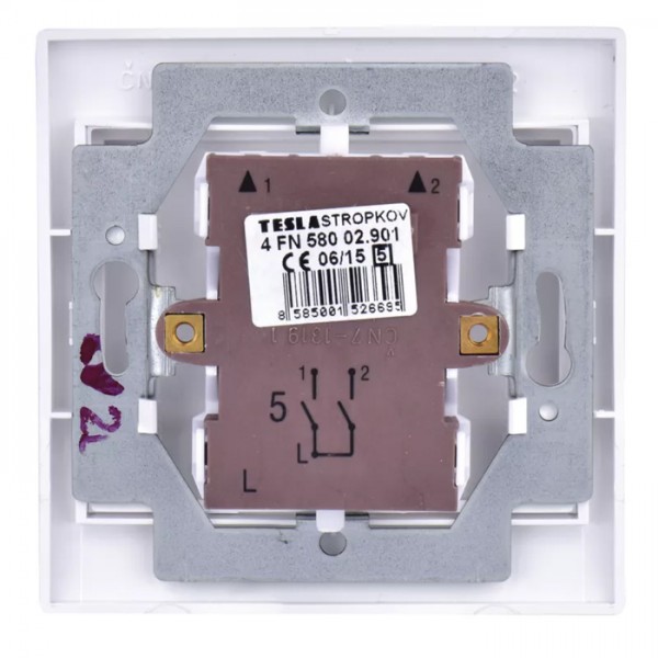 TESLA STROPKOV διακόπτης κομμυτατέρ Praktik A0264, διπλός, λευκός TESLA STROPKOV διακόπτης κομμυτατέρ Praktik A0264, διπλός, λευκός