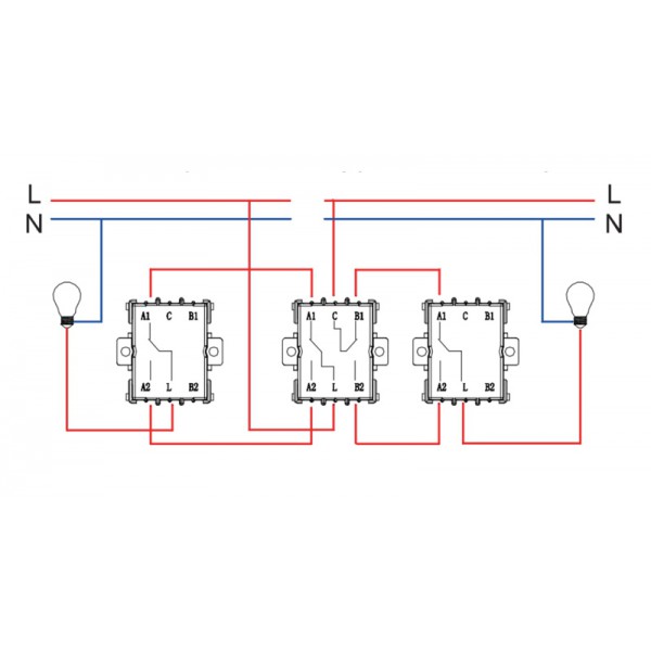 EMOS διακόπτης αλέ-ρετούρ A6100.3, διπλός, 2-way, λευκός EMOS διακόπτης αλέ-ρετούρ A6100.3, διπλός, 2-way, λευκός