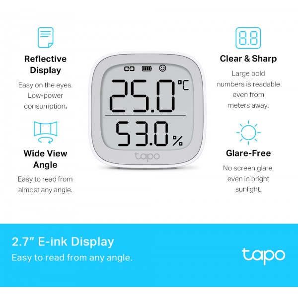 TP-LINK smart θερμόμετρο & υγρασιόμετρο Tapo T315, -20~60 °C, Ver 1.0 TP-LINK smart θερμόμετρο & υγρασιόμετρο Tapo T315, -20~60 °C, Ver 1.0