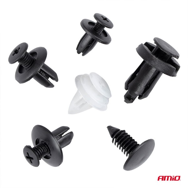 AMIO σετ κλιπ αυτοκινήτου 02830, universal, 100τμχ AMIO σετ κλιπ αυτοκινήτου 02830, universal, 100τμχ