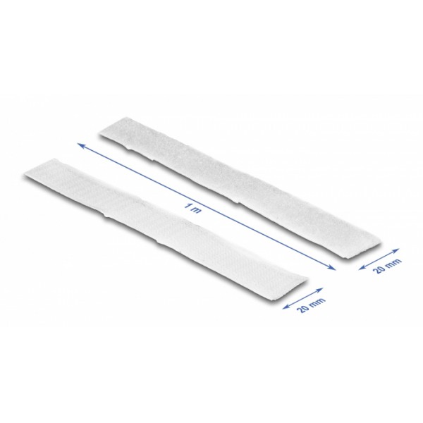 DELOCK αυτοκόλλητη ταινία τύπου Velcro 19061, 1mx20mm, λευκή DELOCK αυτοκόλλητη ταινία τύπου Velcro 19061, 1mx20mm, λευκή