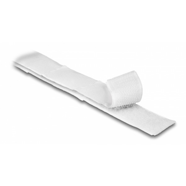 DELOCK αυτοκόλλητη ταινία τύπου Velcro 19061, 1mx20mm, λευκή DELOCK αυτοκόλλητη ταινία τύπου Velcro 19061, 1mx20mm, λευκή