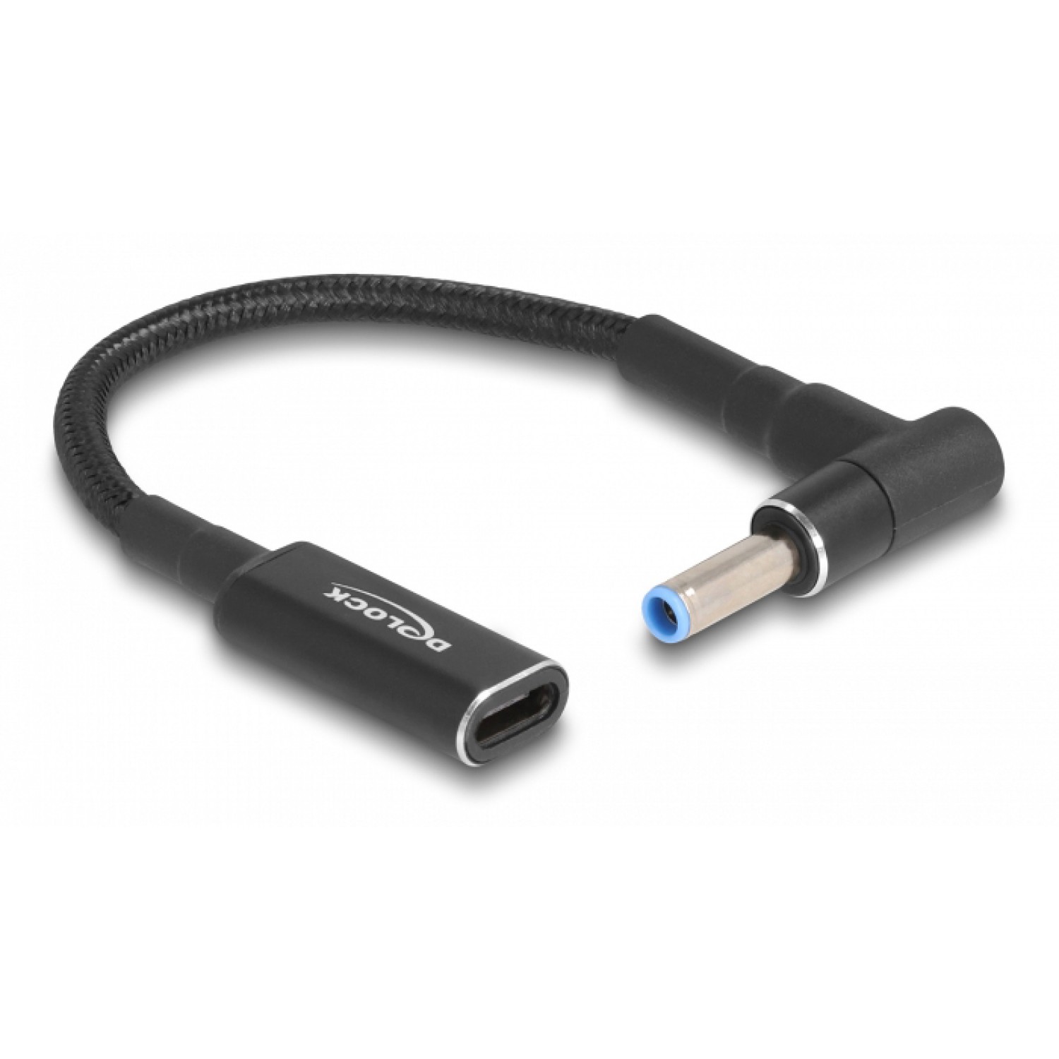 DELOCK καλώδιο τροφοδοσίας 60031, USB-C σε HP 4.5x3.0mm, 15cm, μαύρο DELOCK καλώδιο τροφοδοσίας 60031, USB-C σε HP 4.5x3.0mm, 15cm, μαύρο