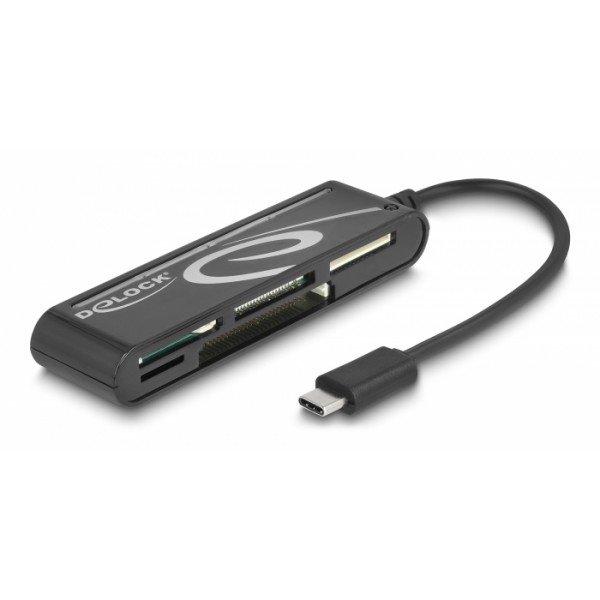 DELOCK card reader 91739 για micro SD/SD/CF/MS/xD, USB-C, μαύρο DELOCK card reader 91739 για micro SD/SD/CF/MS/xD, USB-C, μαύρο
