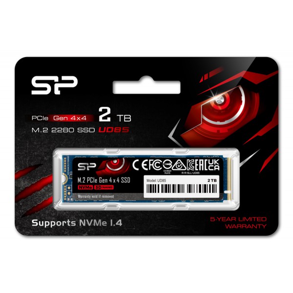 SILICON POWER SSD PCIe Gen4x4 M.2 2280 UD85, 2TB, 3.600-2.800MB/s SILICON POWER SSD PCIe Gen4x4 M.2 2280 UD85, 2TB, 3.600-2.800MB/s