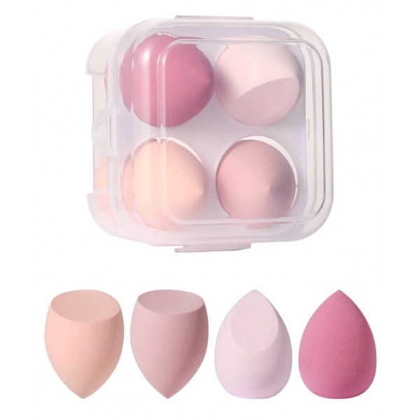 Σφουγγαράκια μακιγιάζ AG597 με θήκη, 40x60mm, διάφορα σχήματα, 4τμχ Σφουγγαράκια μακιγιάζ AG597 με θήκη, 40x60mm, διάφορα σχήματα, 4τμχ