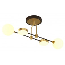 POWERTECH φωτιστικό οροφής HLL-0099, 2x E27 + 2x LED, μεταλλικό, χρυσό