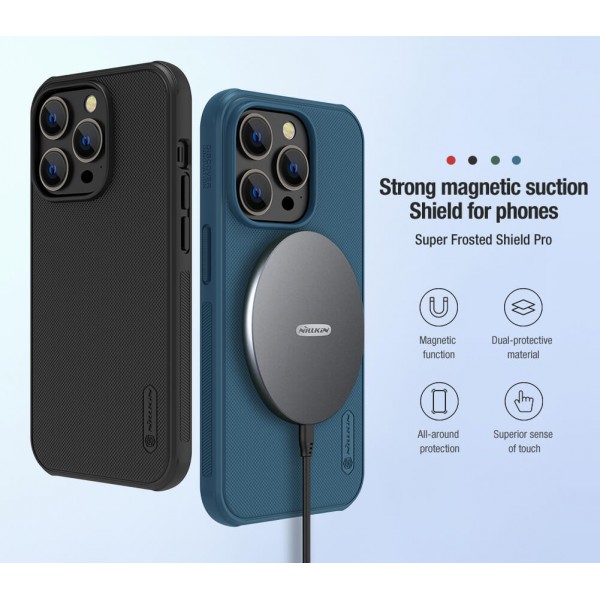 NILLKIN θήκη Super Frosted Shield Pro Magnetic, iPhone 14 Pro Max, μαύρη NILLKIN θήκη Super Frosted Shield Pro Magnetic, iPhone 14 Pro Max, μαύρη