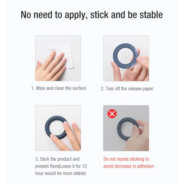 NILLKIN μαγνητική ring βάση SnapHold για smartphone, μαύρη, 2τμχ