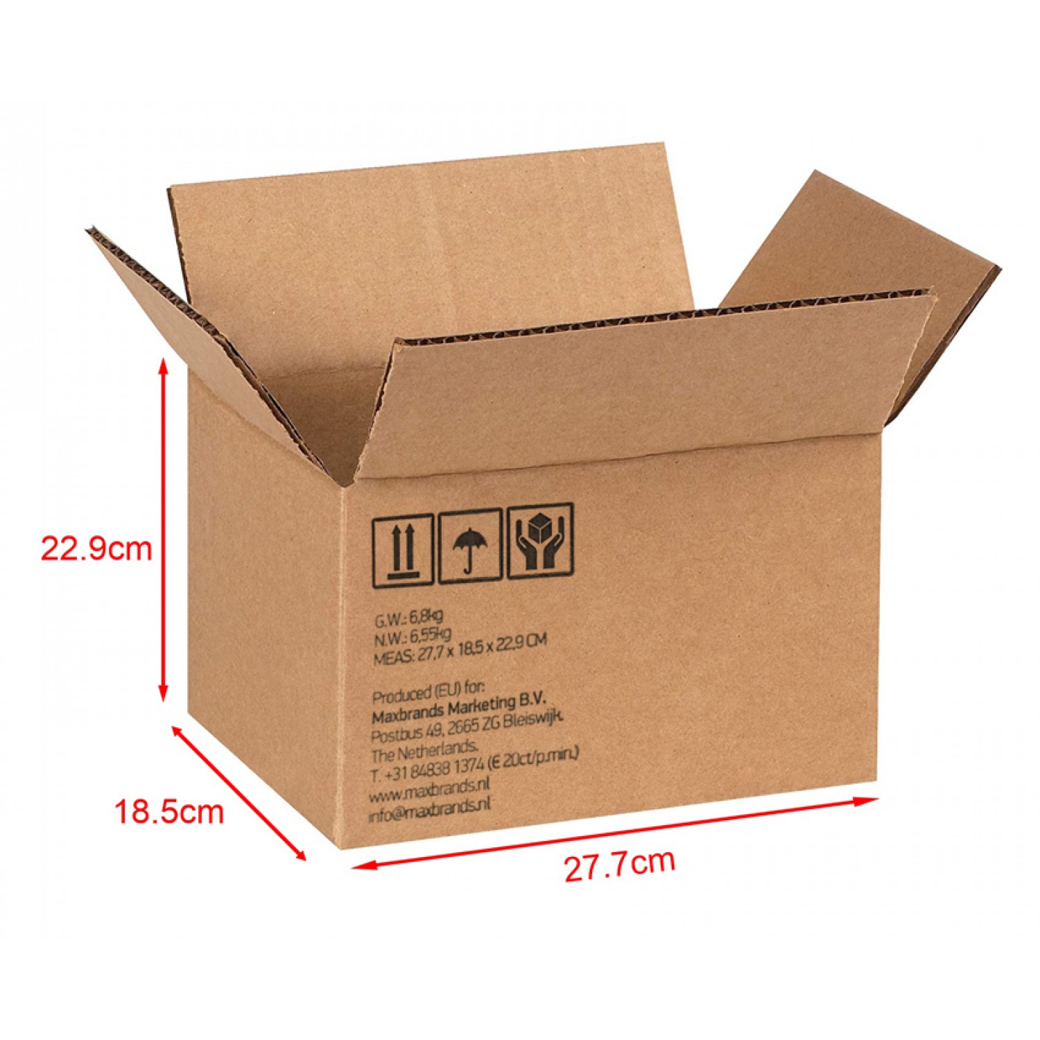 Χαρτοκιβώτιο συσκευασίας, τρίφυλλο, 27.7x18.5x22.9cm, καφέ, 20τμχ