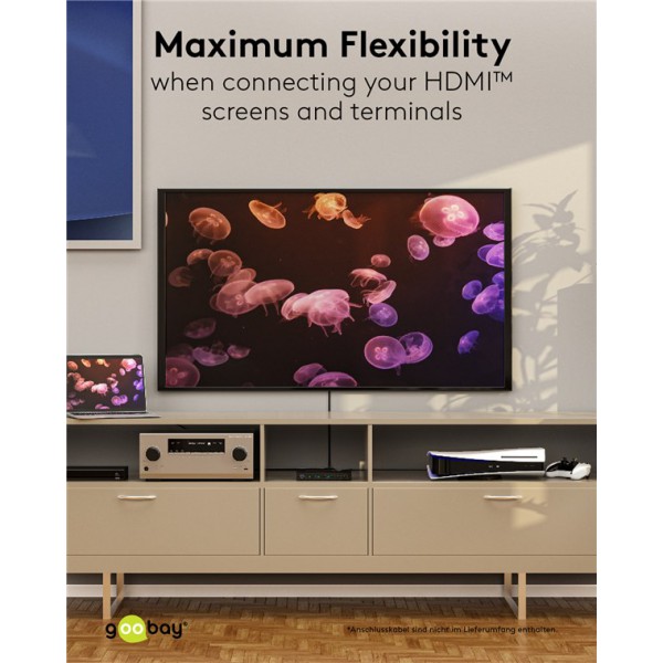 GOOBAY HDMI matrix switch 58478, 4-in σε 2-out, 4K/30Hz, μαύρο GOOBAY HDMI matrix switch 58478, 4-in σε 2-out, 4K/30Hz, μαύρο