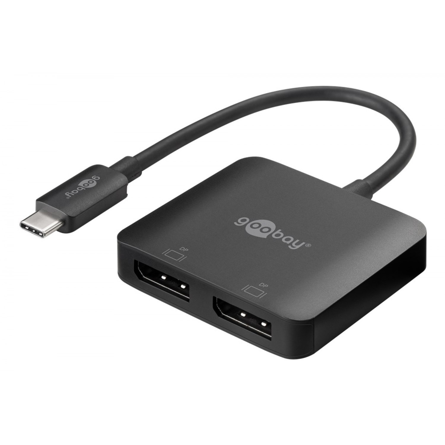 GOOBAY αντάπτορας USB-C σε 2x DisplayPort 60171, 8K/30Hz, MST, μαύρος