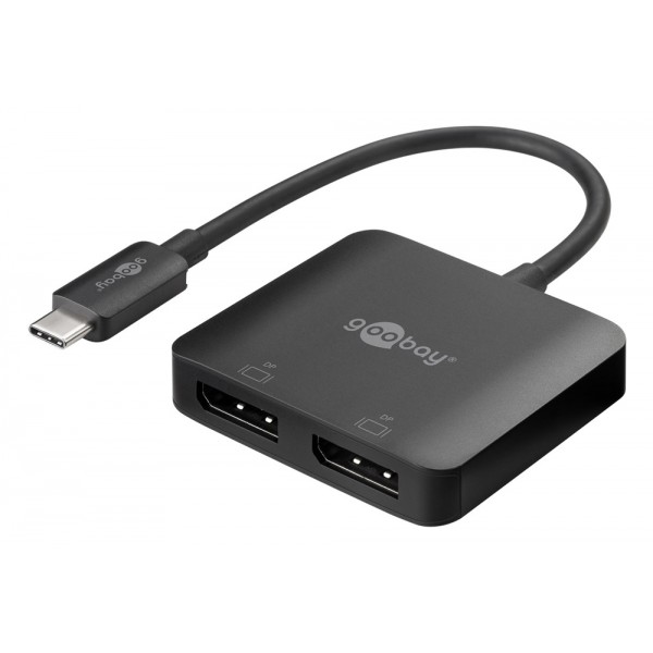 GOOBAY αντάπτορας USB-C σε 2x DisplayPort 60171, 8K/30Hz, MST, μαύρος