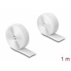 DELOCK ταινία τύπου Velcro 20918, heavy duty, 1mx20mm, λευκή