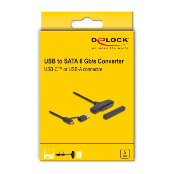 DELOCK αντάπτορας USB/USB-C σε SATA 61042 για 2.5" HDD/SSD, 6Gbps DELOCK αντάπτορας USB/USB-C σε SATA 61042 για 2.5" HDD/SSD, 6Gbps