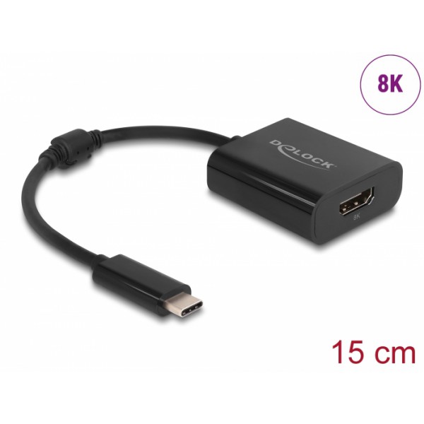 DELOCK αντάπτορας USB-C σε HDMI 64175, 8K/30Hz, HDR, μαύρος DELOCK αντάπτορας USB-C σε HDMI 64175, 8K/30Hz, HDR, μαύρος