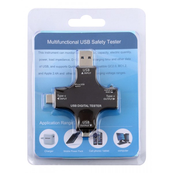 Συσκευή ελέγχου λειτουργίας θύρας USB, Micro USB & USB-C, 3.6-32V, LCD Συσκευή ελέγχου λειτουργίας θύρας USB, Micro USB & USB-C, 3.6-32V, LCD