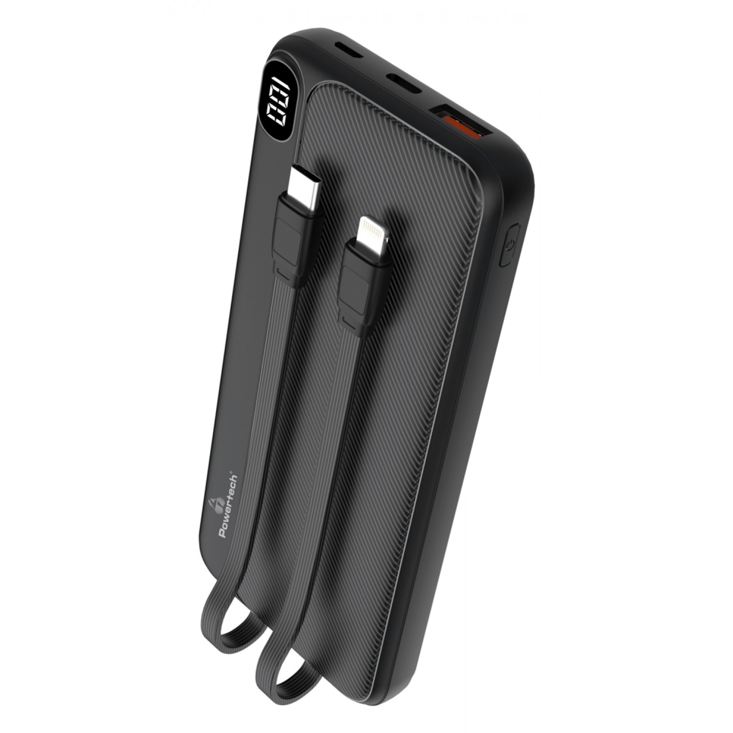 POWERTECH power bank με καλώδια και οθόνη PT-1063 10000mAh, 22.5W, μαύρο POWERTECH power bank με καλώδια και οθόνη PT-1063 10000mAh, 22.5W, μαύρο