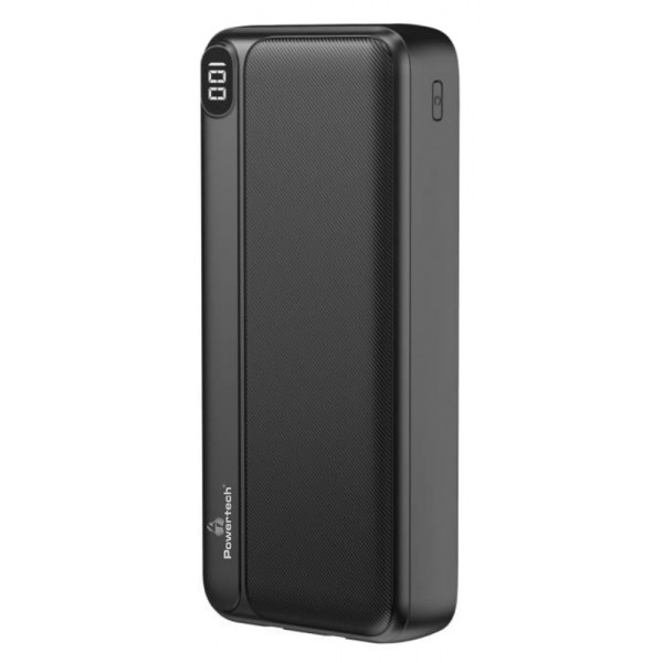 POWERTECH power bank με καλώδια και οθόνη PT-1064 20000mAh, 22.5W, μαύρο POWERTECH power bank με καλώδια και οθόνη PT-1064 20000mAh, 22.5W, μαύρο