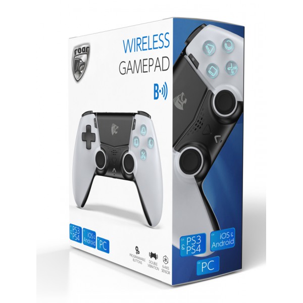 ROAR bluetooth gamepad RR-0021 για PS3/PS4, PC, iOs & android, λευκό ROAR bluetooth gamepad RR-0021 για PS3/PS4, PC, iOs & android, λευκό