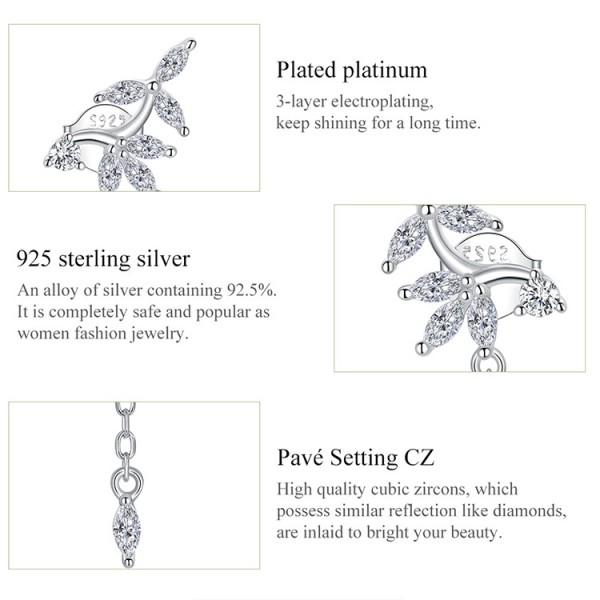 BAMOER σκουλαρίκια καρφωτά BSE350 με κυβική ζιρκόνια, ασήμι 925, ασημί BAMOER σκουλαρίκια καρφωτά BSE350 με κυβική ζιρκόνια, ασήμι 925, ασημί