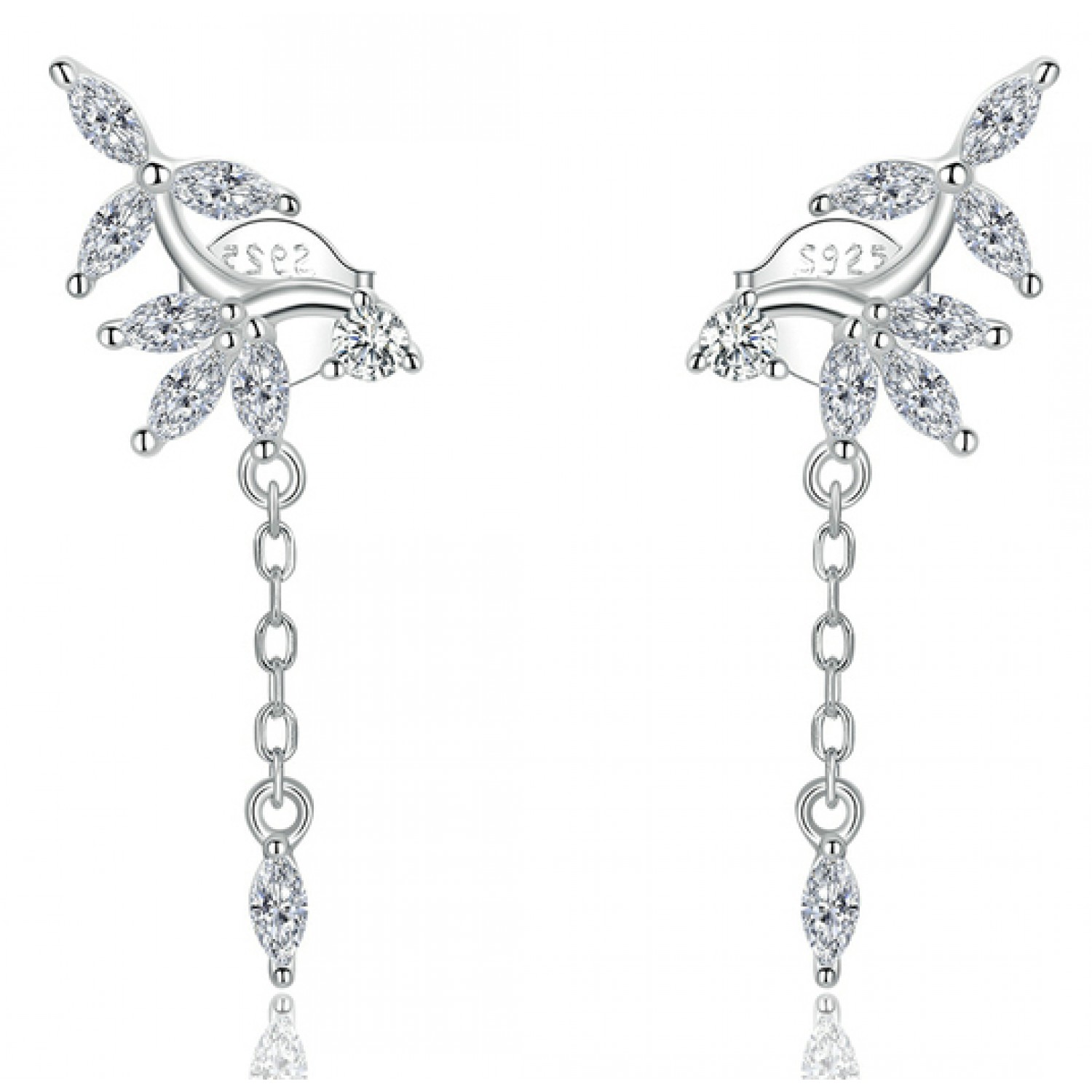 BAMOER σκουλαρίκια καρφωτά BSE350 με κυβική ζιρκόνια, ασήμι 925, ασημί BAMOER σκουλαρίκια καρφωτά BSE350 με κυβική ζιρκόνια, ασήμι 925, ασημί