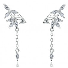 BAMOER σκουλαρίκια καρφωτά BSE350 με κυβική ζιρκόνια, ασήμι 925, ασημί