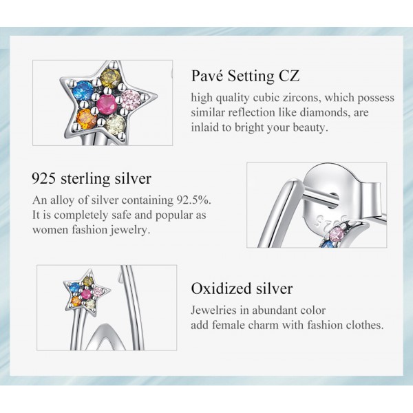 BAMOER σκουλαρίκια διπλοί κρίκοι SCE1480, κυβική ζιρκόνια, ασήμι 925 BAMOER σκουλαρίκια διπλοί κρίκοι SCE1480, κυβική ζιρκόνια, ασήμι 925