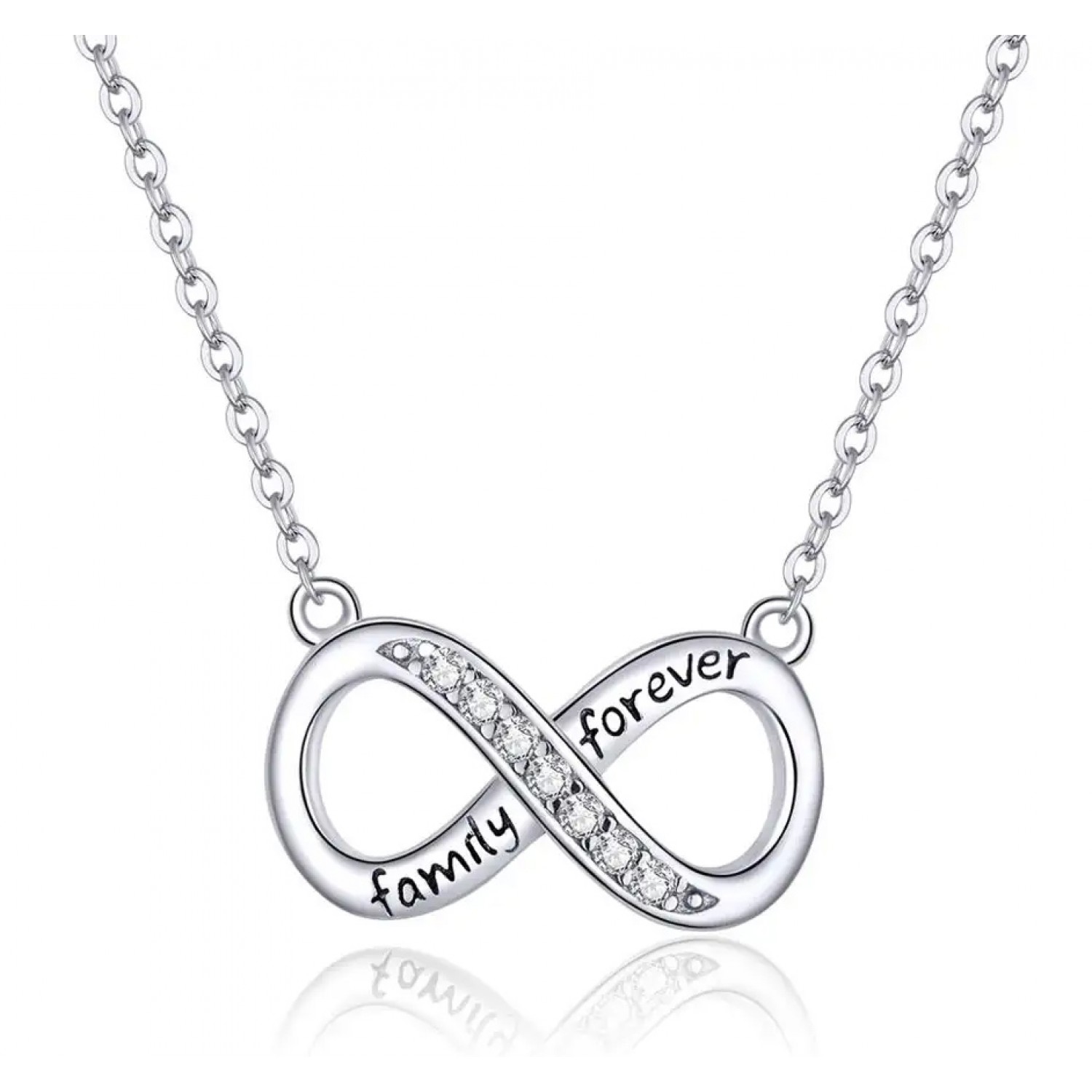 BAMOER κολιέ άπειρο SCN352 με κυβική ζιρκόνια, ασήμι 925, ασημί