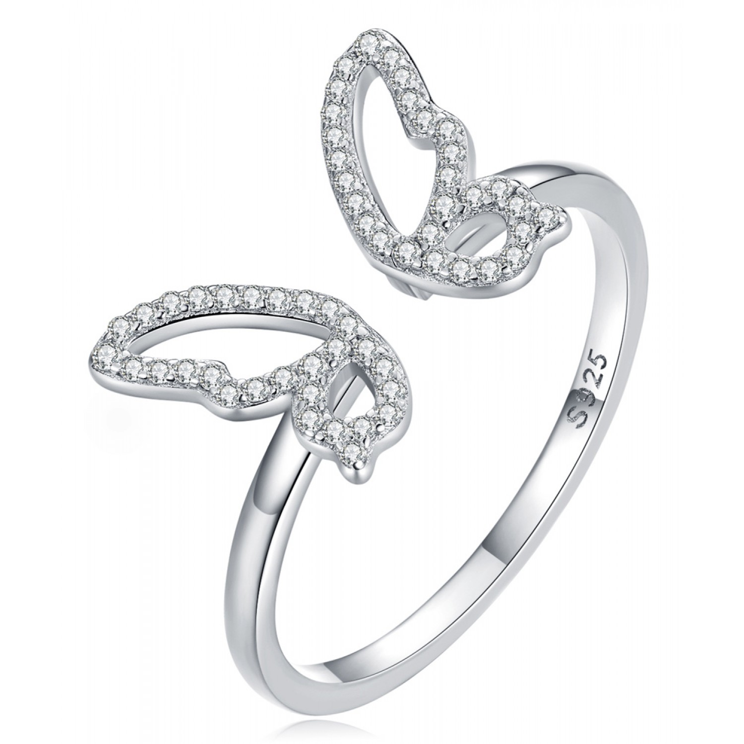 BAMOER δαχτυλίδι BSR278 με κυβική ζιρκόνια, ανοιγόμενο, ασήμι 925, ασημί BAMOER δαχτυλίδι BSR278 με κυβική ζιρκόνια, ανοιγόμενο, ασήμι 925, ασημί