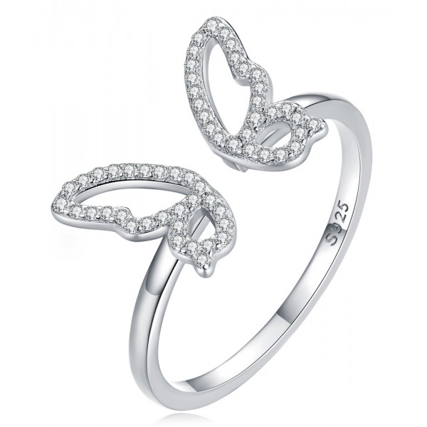 BAMOER δαχτυλίδι BSR278 με κυβική ζιρκόνια, ανοιγόμενο, ασήμι 925, ασημί BAMOER δαχτυλίδι BSR278 με κυβική ζιρκόνια, ανοιγόμενο, ασήμι 925, ασημί