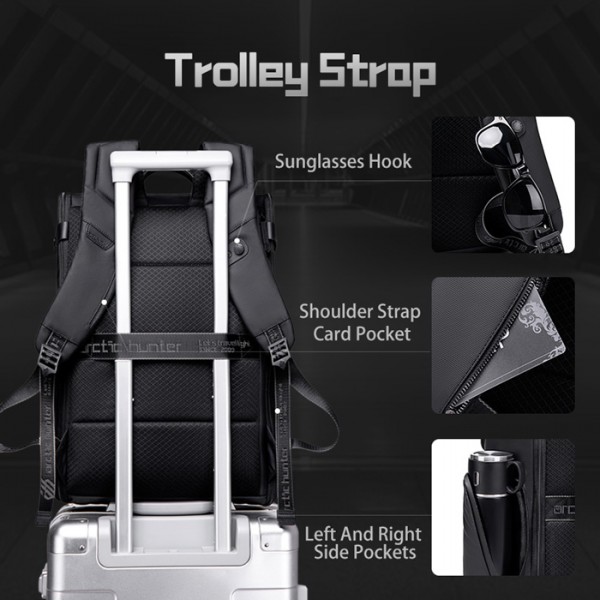 ARCTIC HUNTER τσάντα πλάτης B00465 με θήκη laptop 15.6", 25L, μαύρη ARCTIC HUNTER τσάντα πλάτης B00465 με θήκη laptop 15.6", 25L, μαύρη