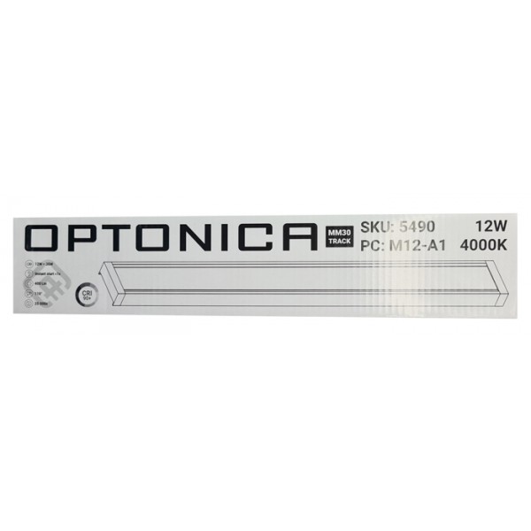 OPTONICA LED μαγνητικό φωτιστικό 5490, 12W, 4000K, μεταλλικό, μαύρο