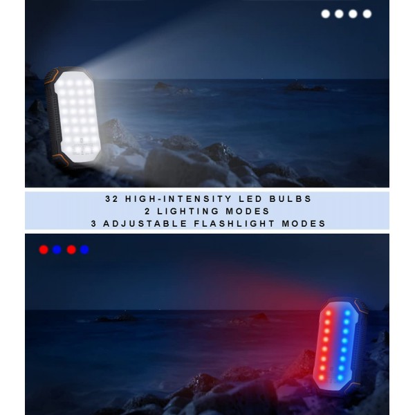 PHILIPS ηλιακό power bank DLP7726N με φακό, 20000mAh, 15W, μαύρο PHILIPS ηλιακό power bank DLP7726N με φακό, 20000mAh, 15W, μαύρο